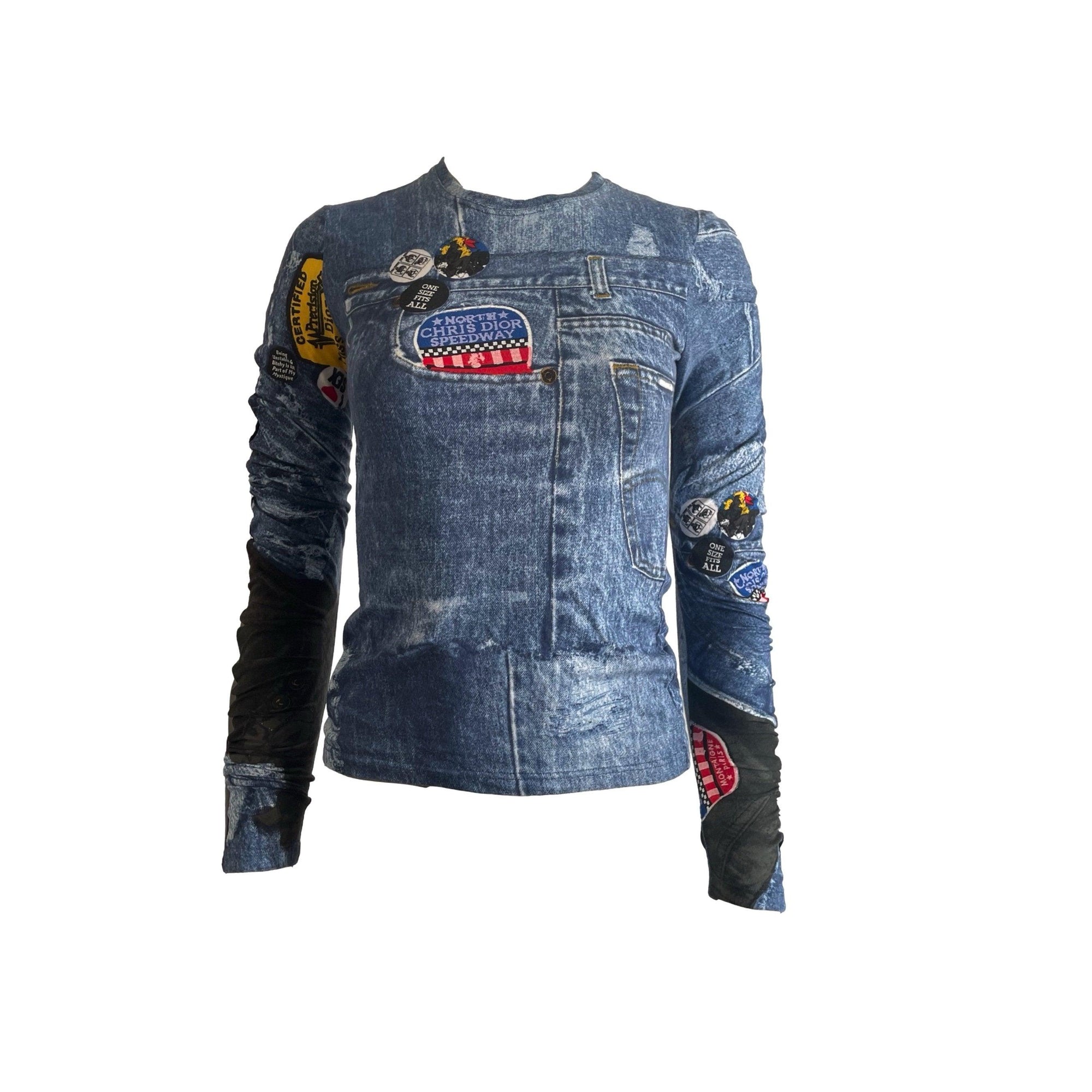 Dior Denim Speedway Print Long Sleeve - Apparel