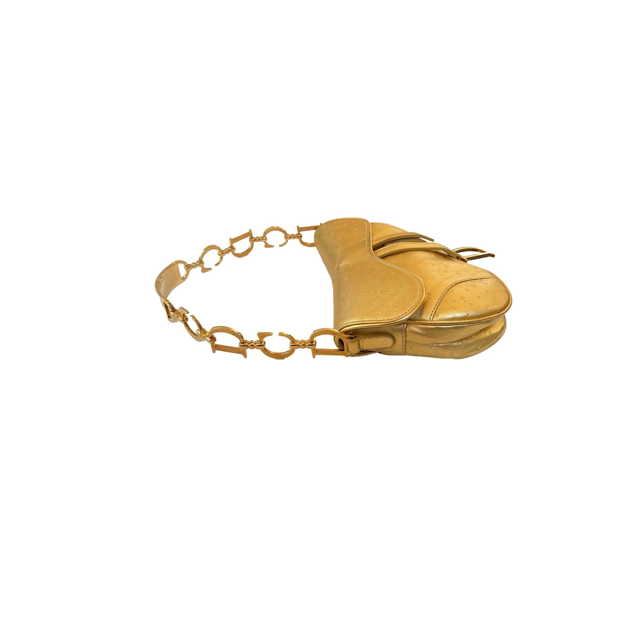 Dior Gold CD Chain Saddle Bag - Handbags