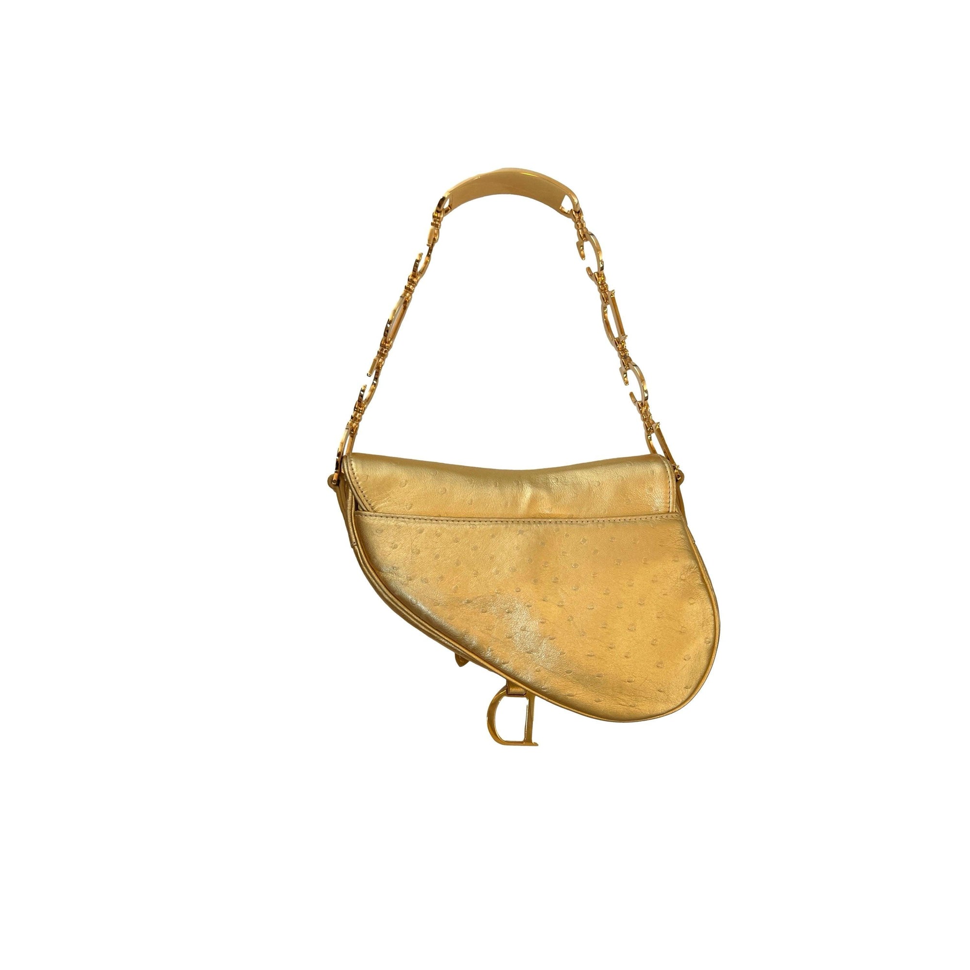 Dior Gold CD Chain Saddle Bag - Handbags