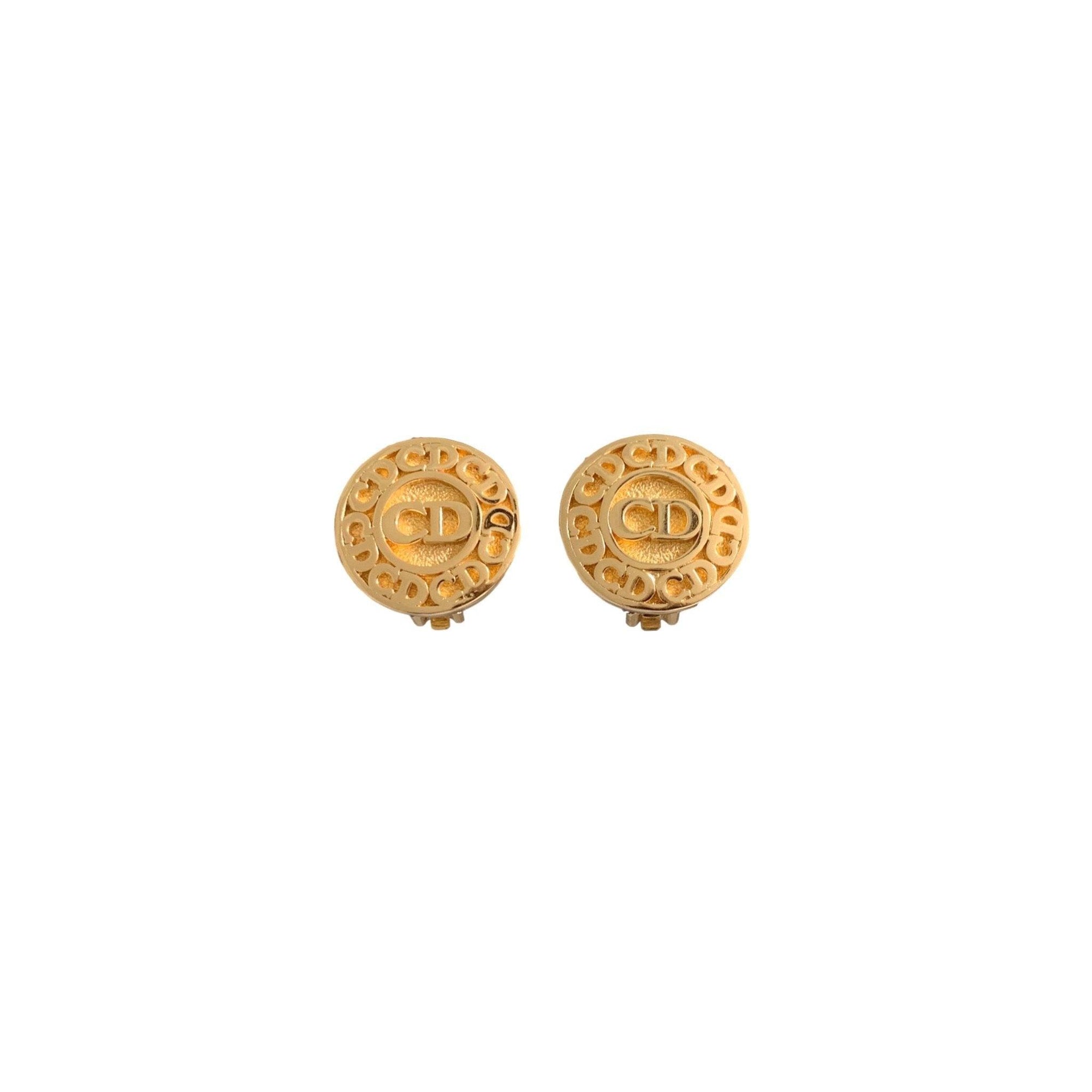 Dior Gold CD Logo Clip Earrings - Jewelry