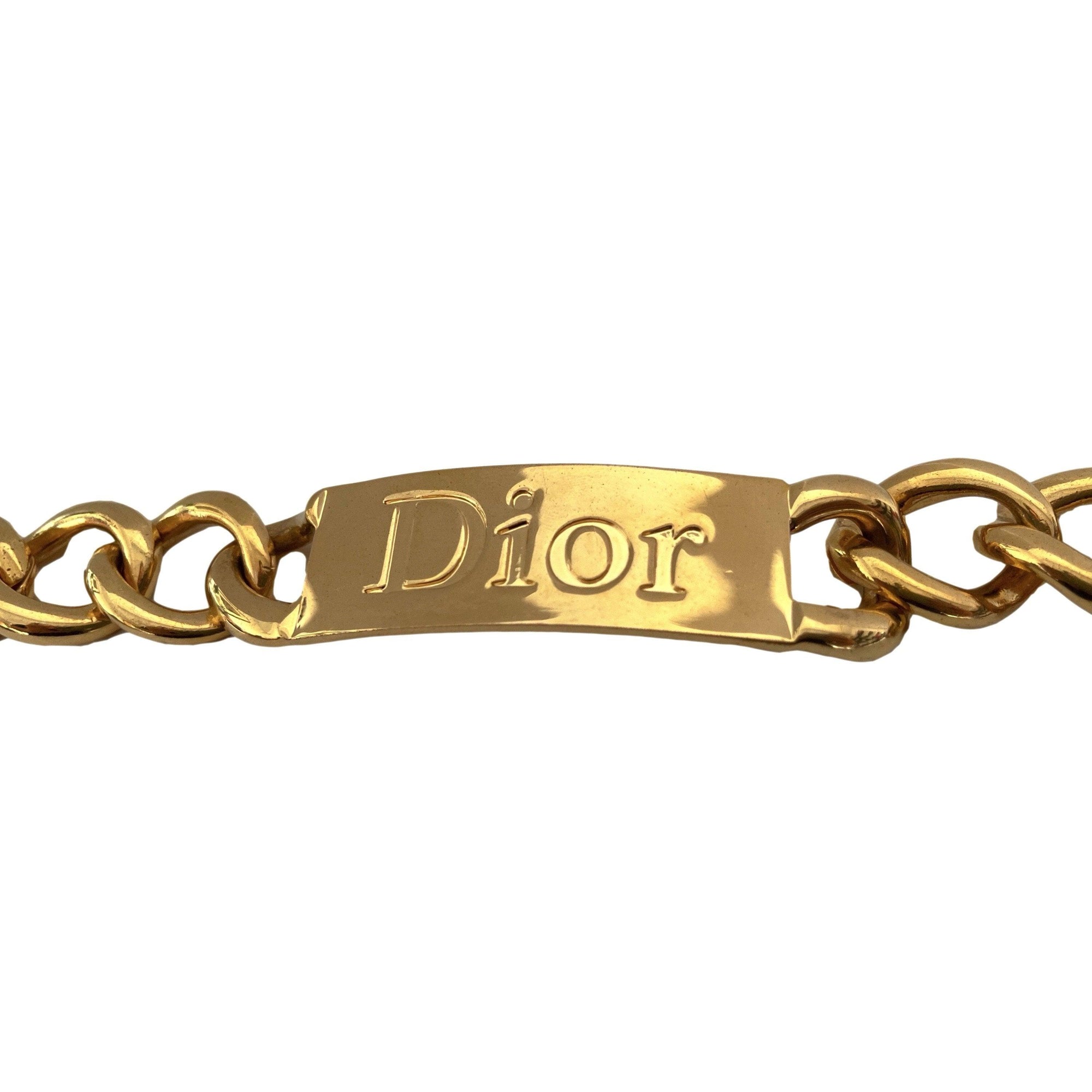Dior Gold Chunky Logo Choker - Jewelry