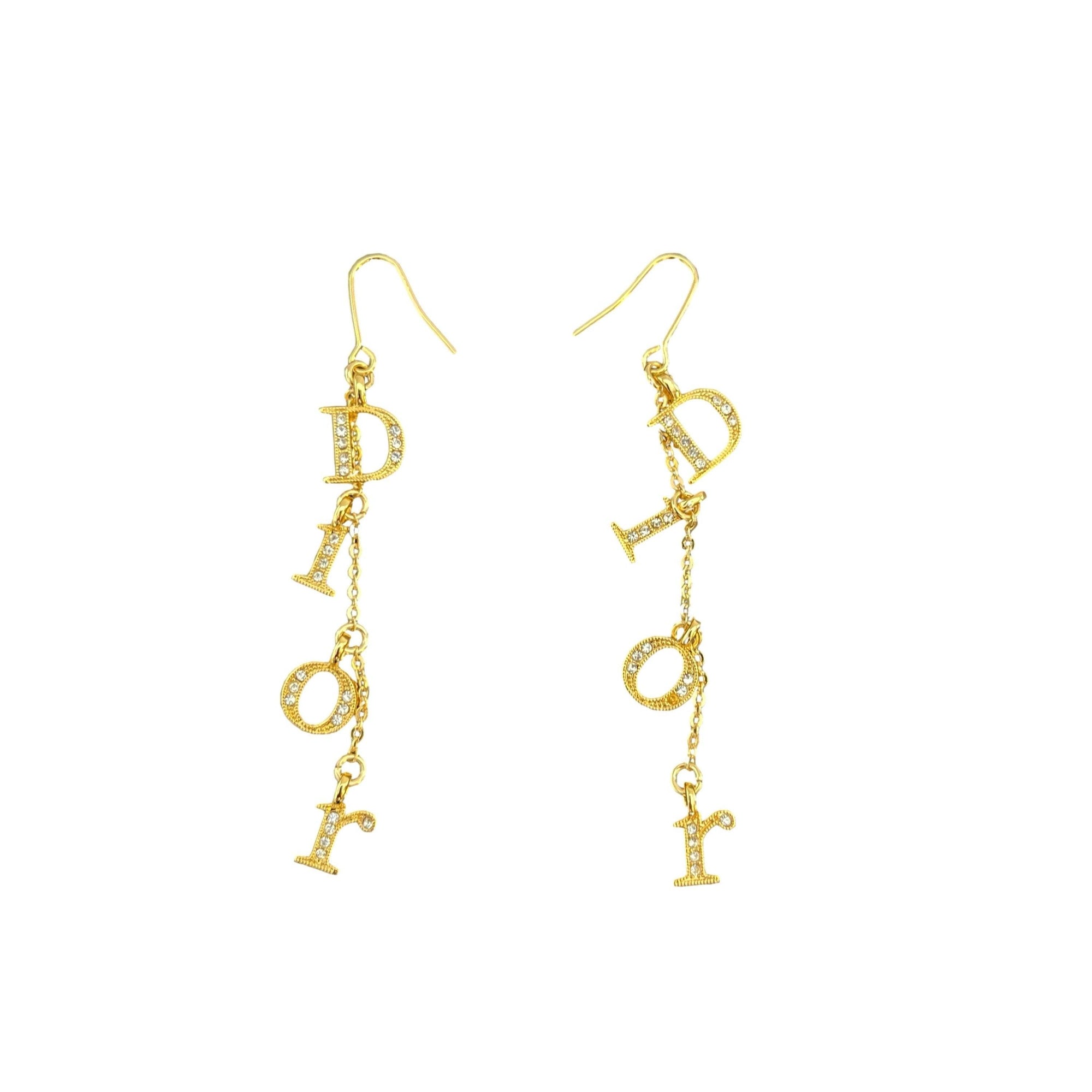 Dior Gold Dangle Earrings - Jewelry