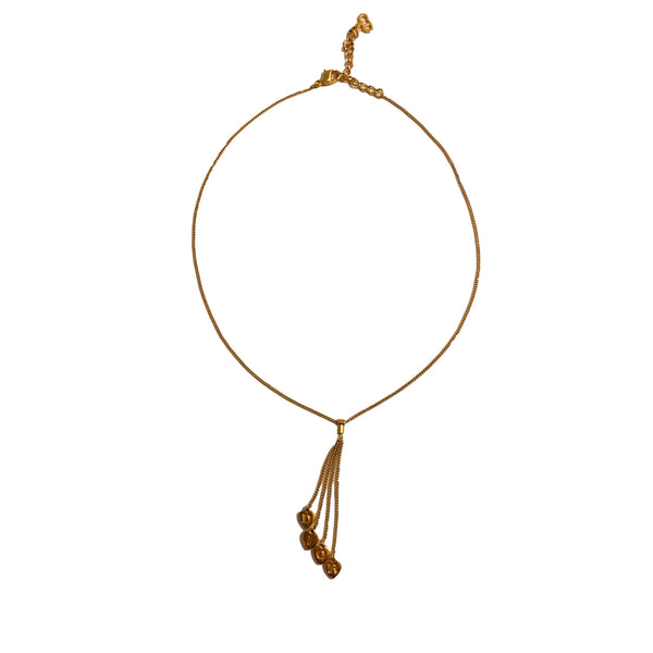 Dior Gold Heart Charm Logo Necklace - Jewelry