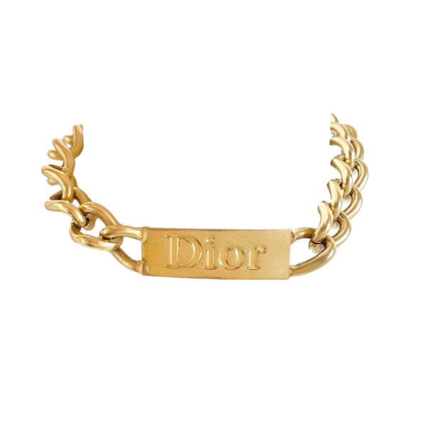 Dior Gold Logo Jumbo Choker - Jewelry