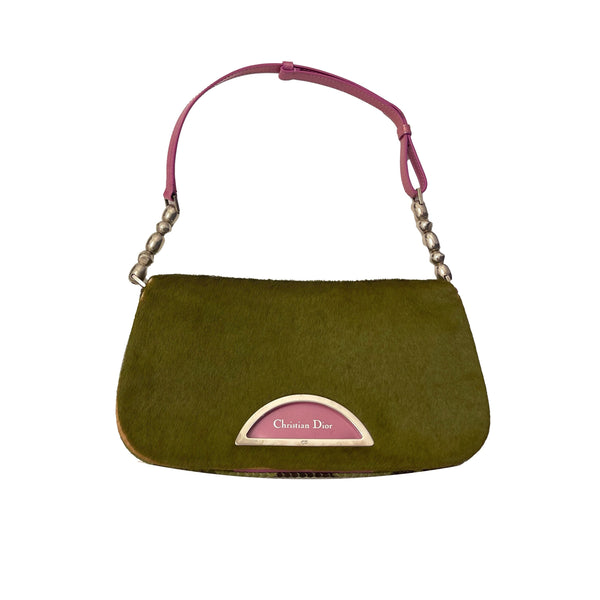 Dior Green Calf Hair Shoulder Bag - Handbags