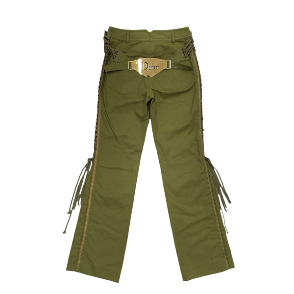 Treasures of NYC - Dior Olive Lace Up Logo Pants