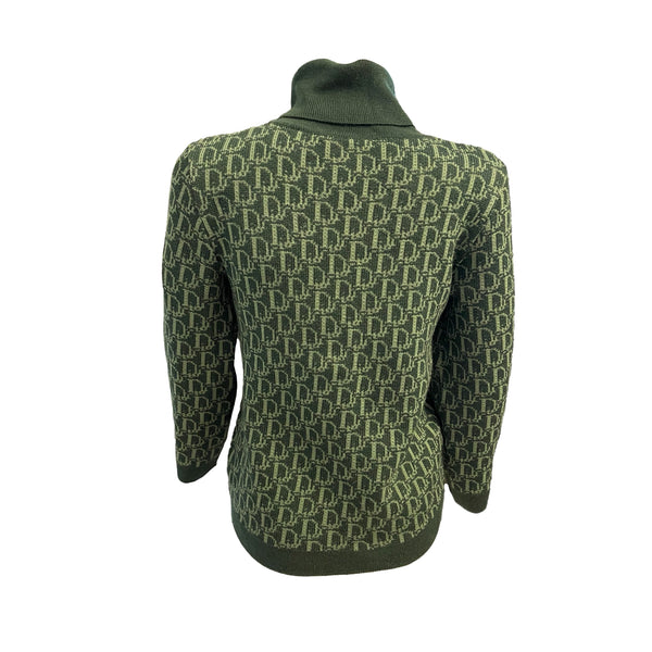 Dior Green Monogram Knit Sweater - Apparel