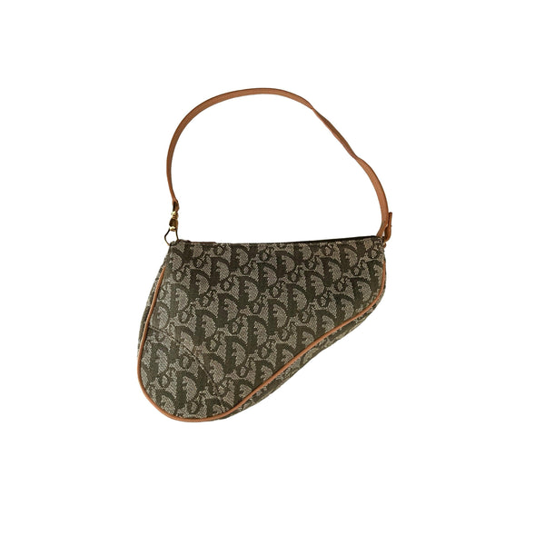 Dior Green Monogram Mini Saddle Bag - Handbags