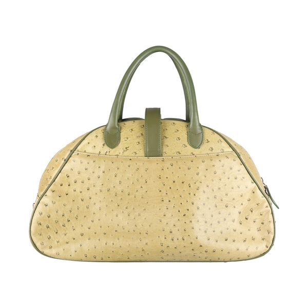 Dior Green Ostrich Top Handle Bag - Handbags