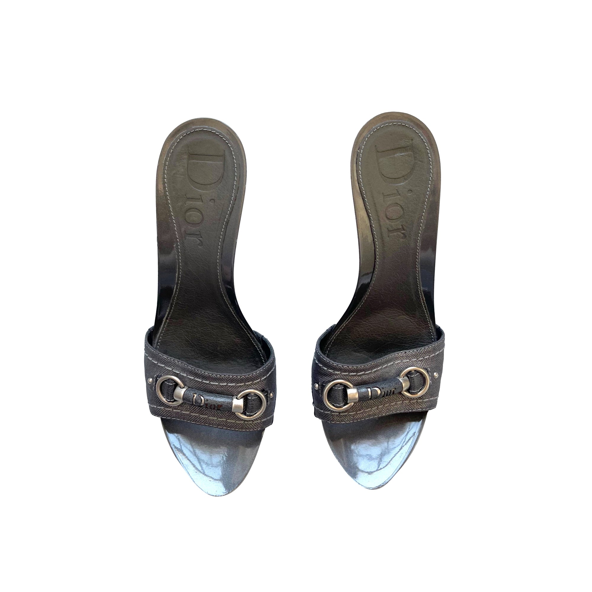 Dior Grey Logo Heels - Shoes