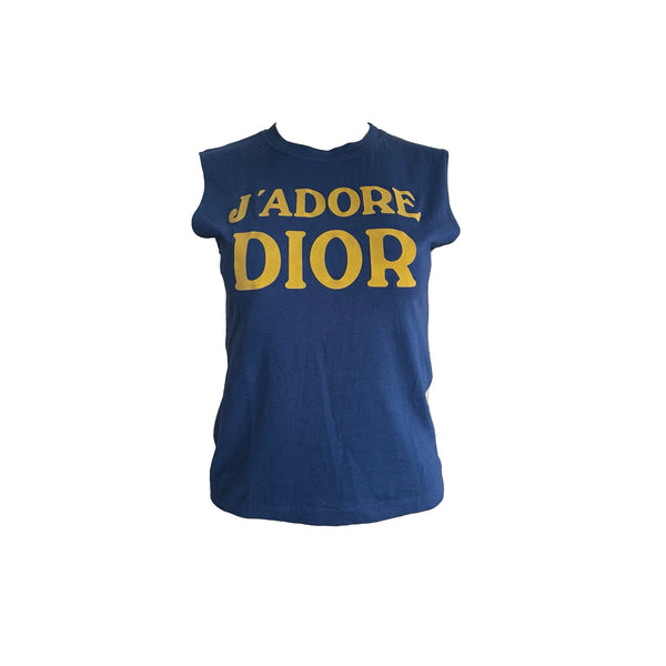 Dior J’Adore Blue Logo Tank - Apparel