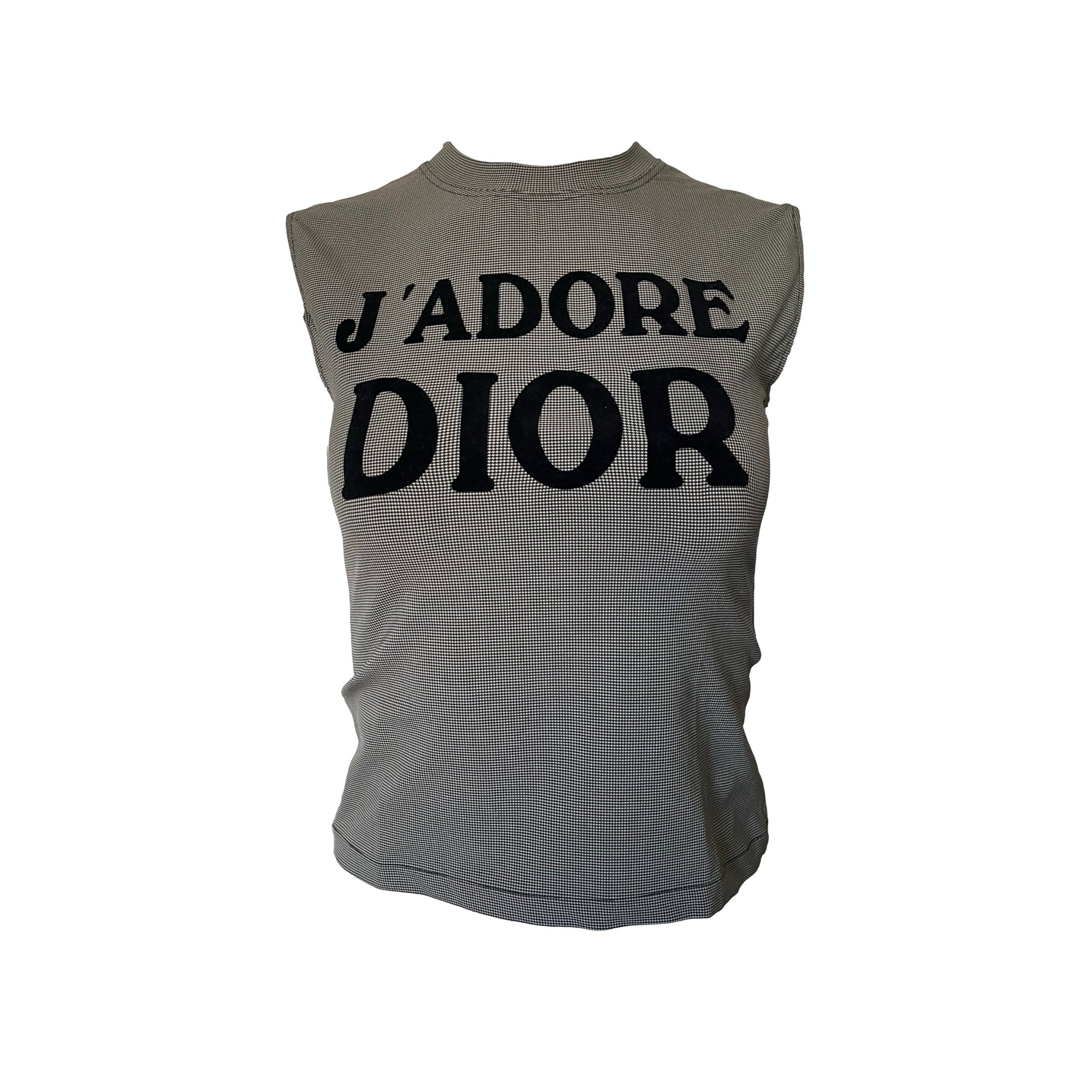 Dior J’Adore Gingham Logo Tank - Apparel