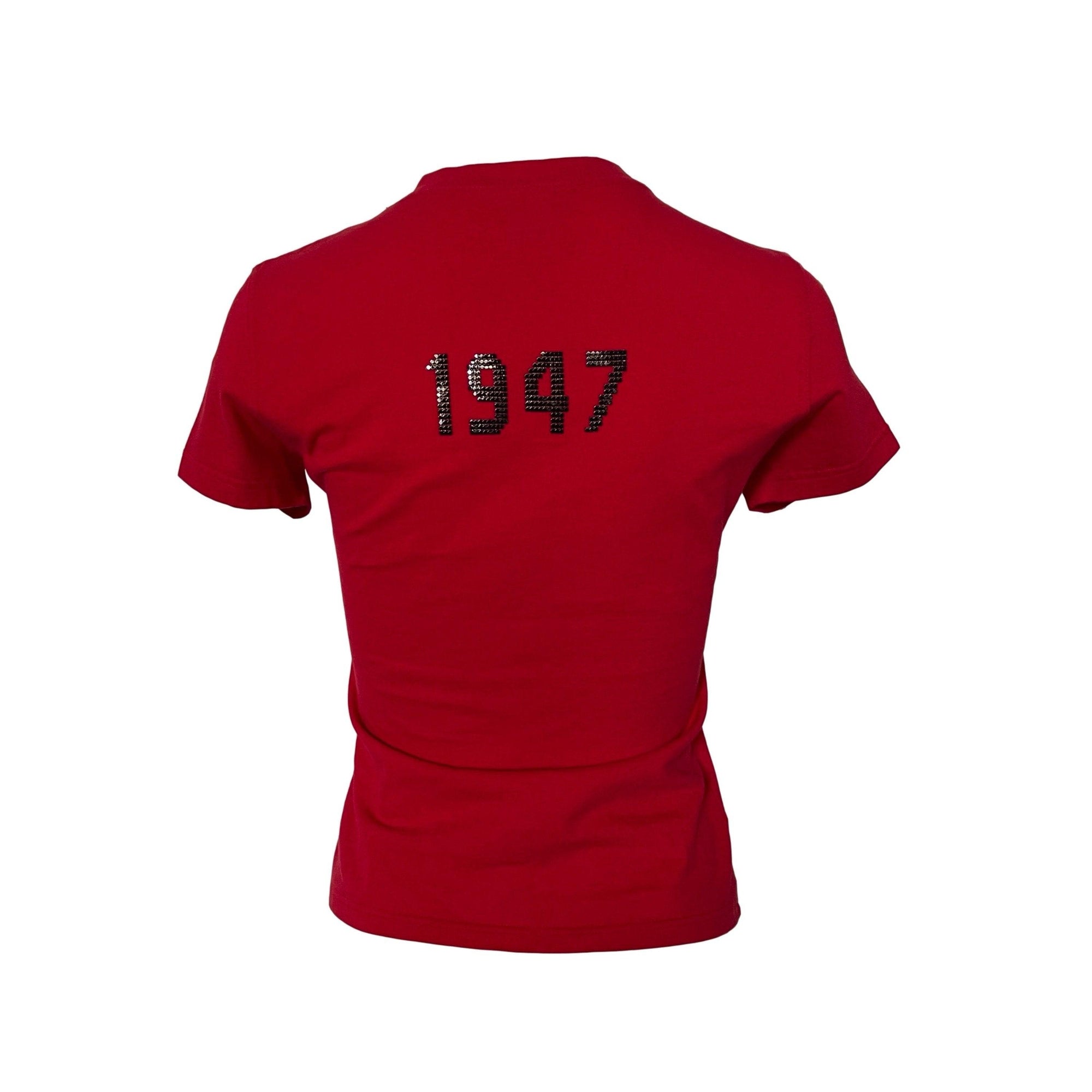 Dior J’Adore Red Black Studded T-Shirt - Apparel