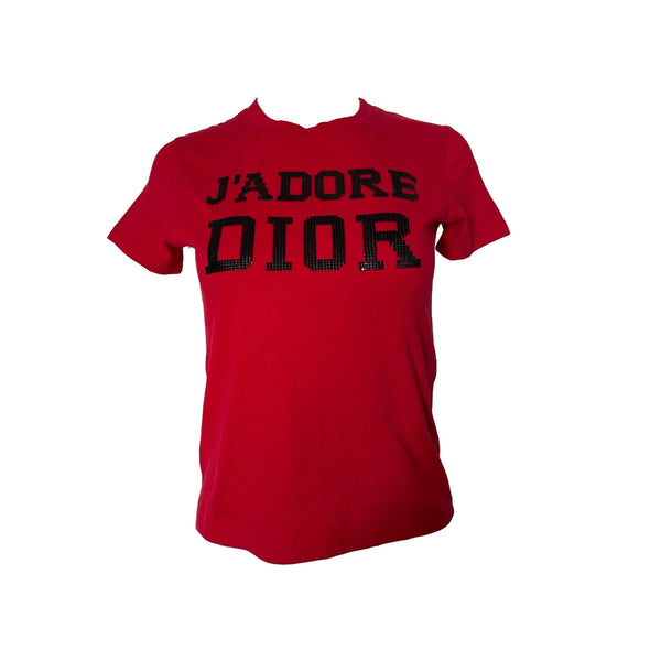 Treasures of NYC - Dior J'Adore Red Black Studded T-Shirt