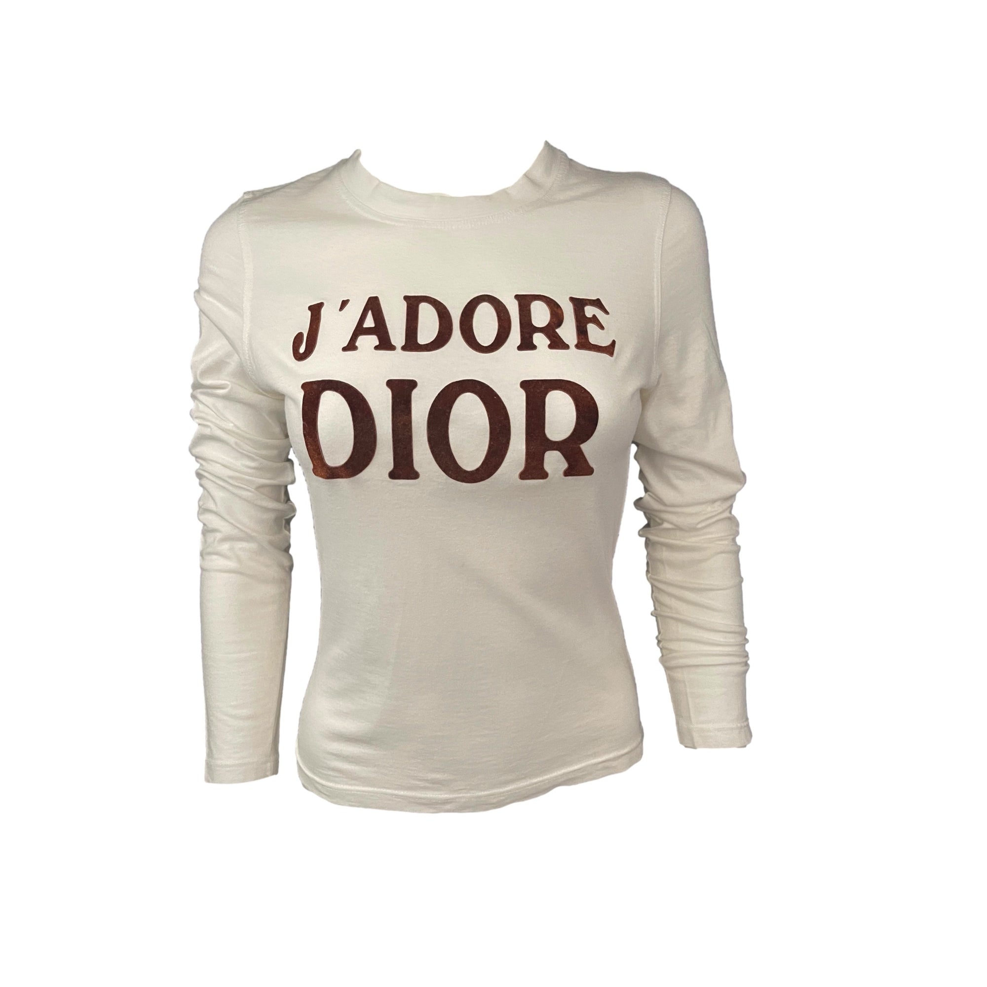 Dior J’Adore White Logo Long Sleeve - Apparel