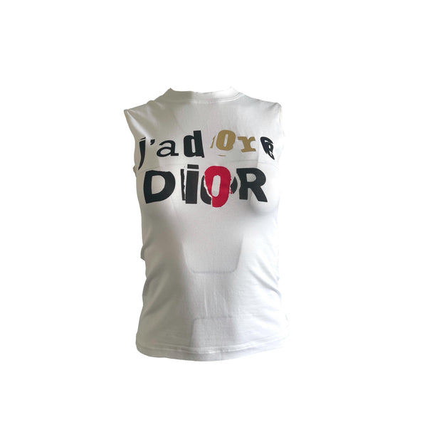 Dior J’Adore White Logo Tank - Apparel