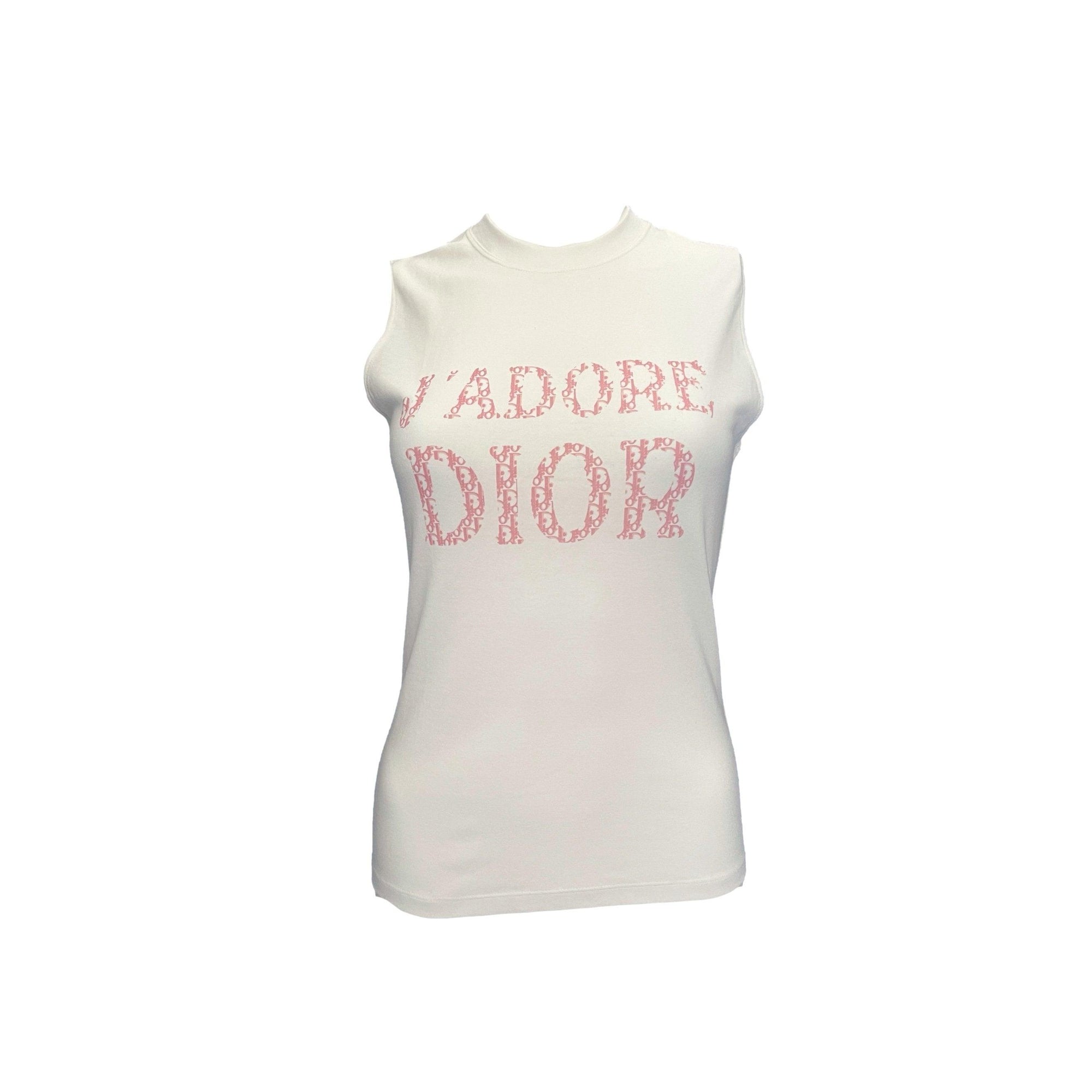 Dior J’Adore White Logo Tank - Apparel