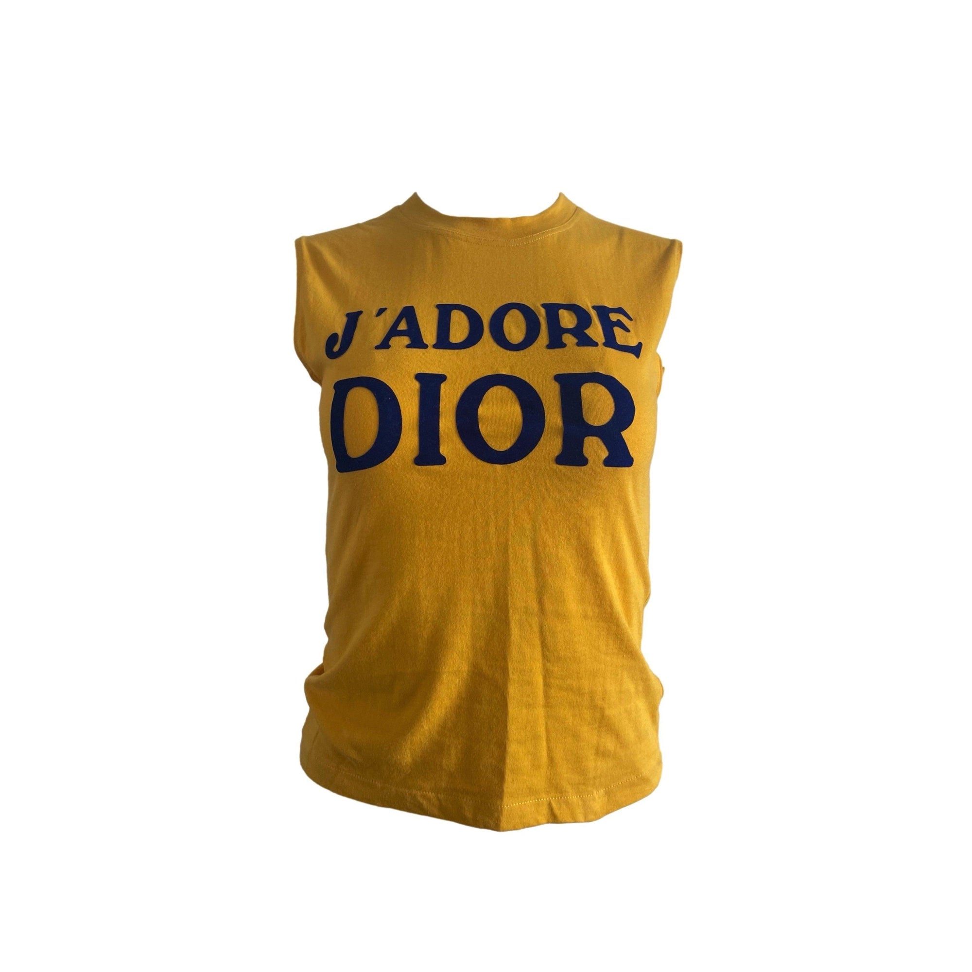 Dior J’Adore Yellow Logo Tank - Apparel