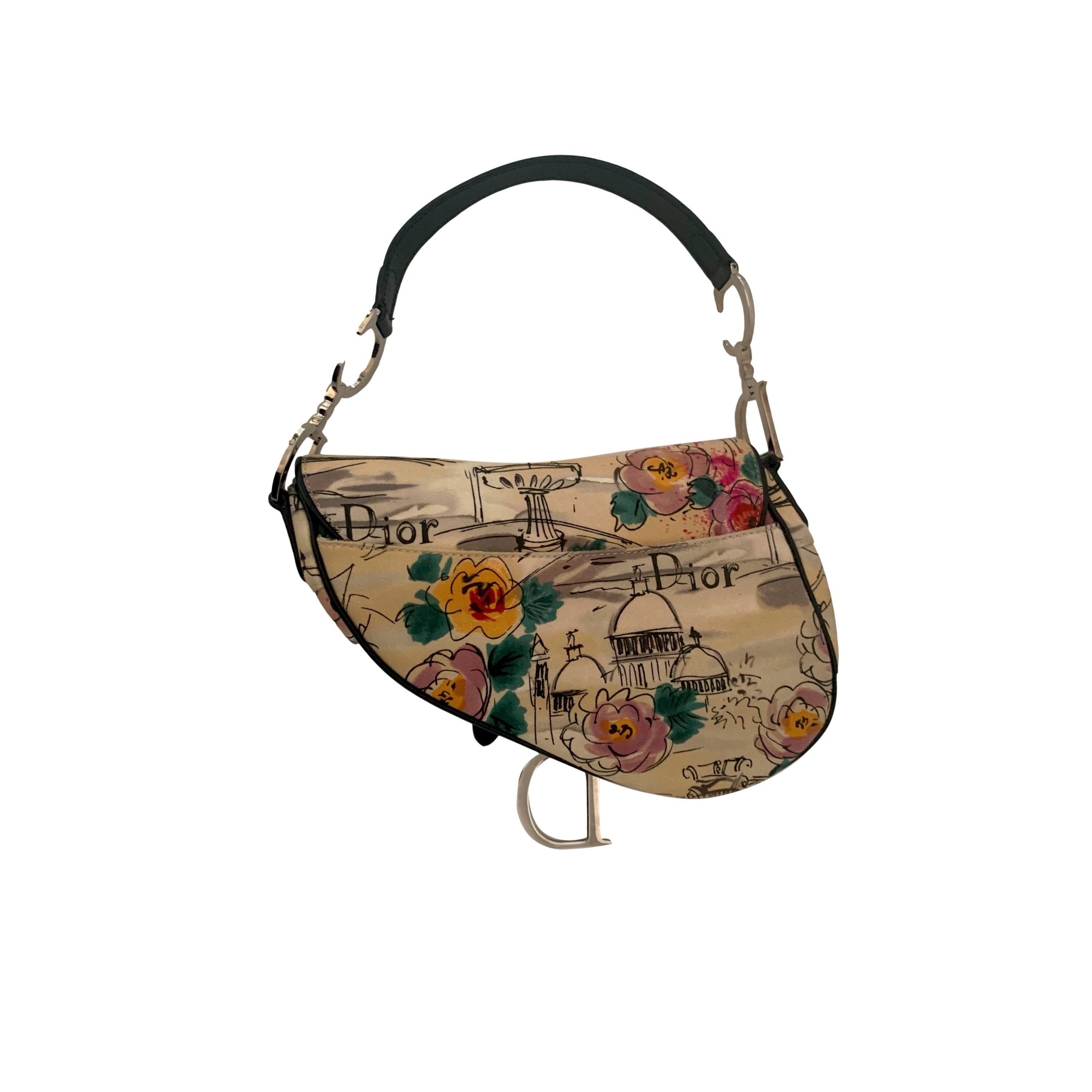 Dior Multicolor Print Saddle Bag - Handbags