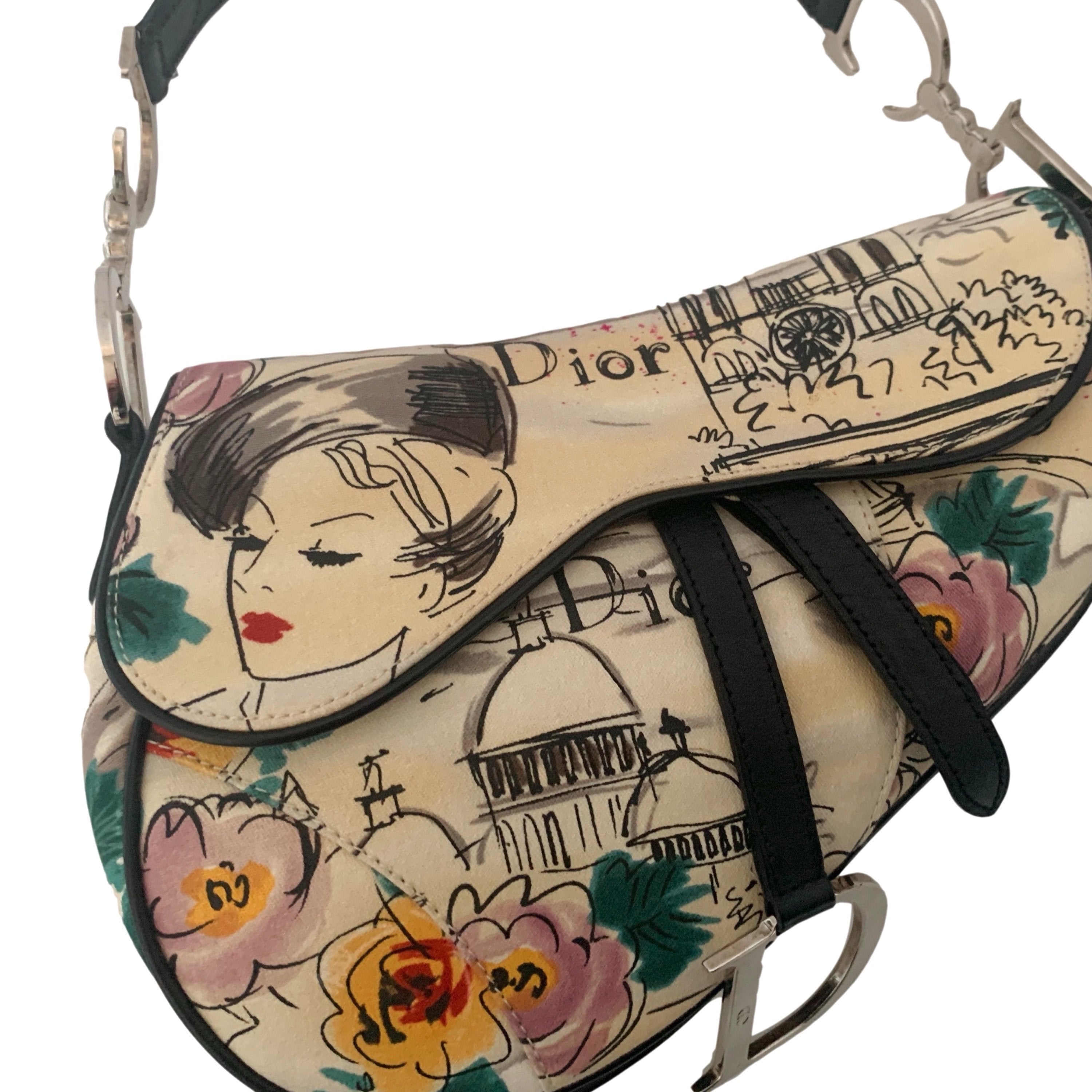 Vintage Dior Watercolor Print Saddle Bag – Treasures of NYC