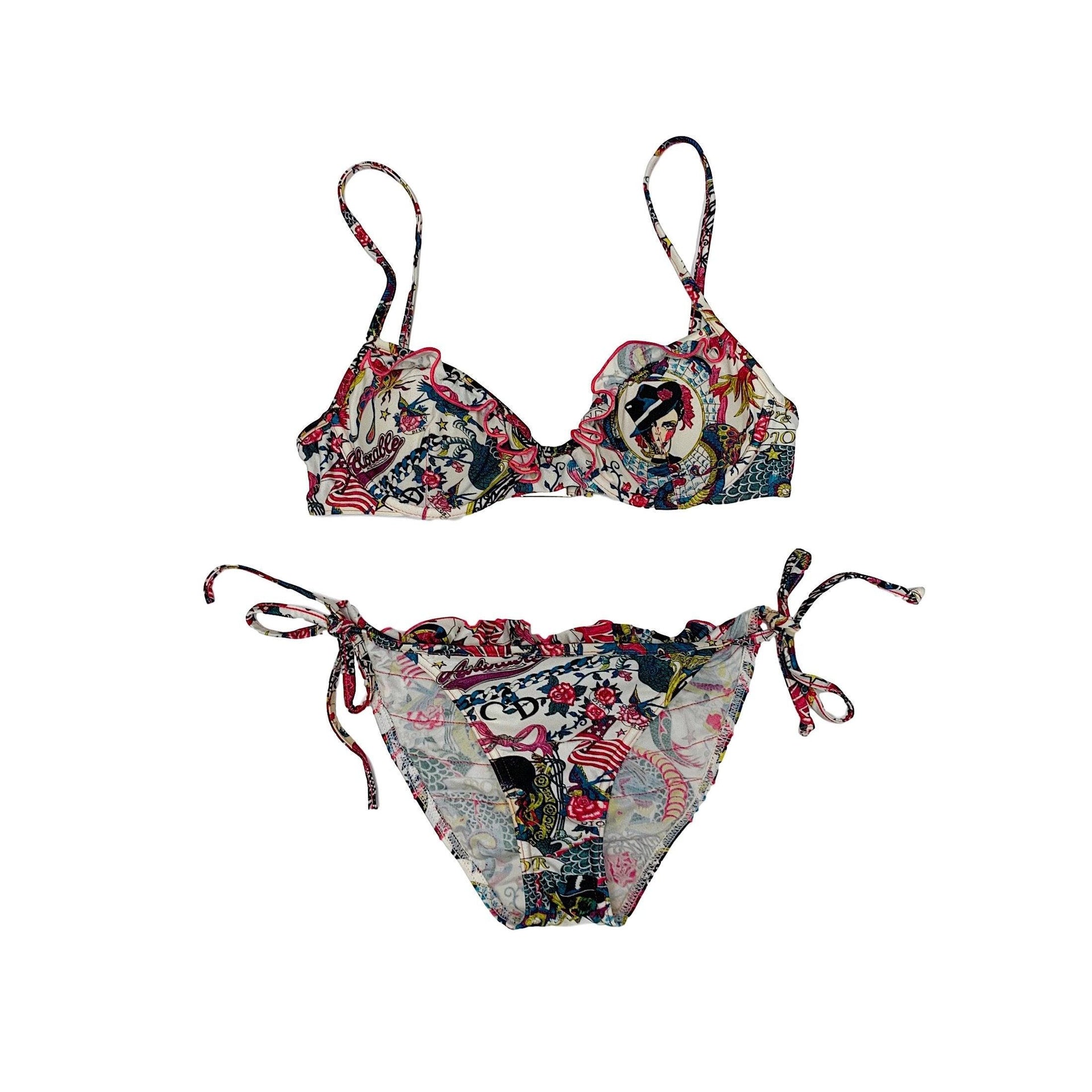 Treasures of NYC - Dior Multicolor Tattoo Print Bikini