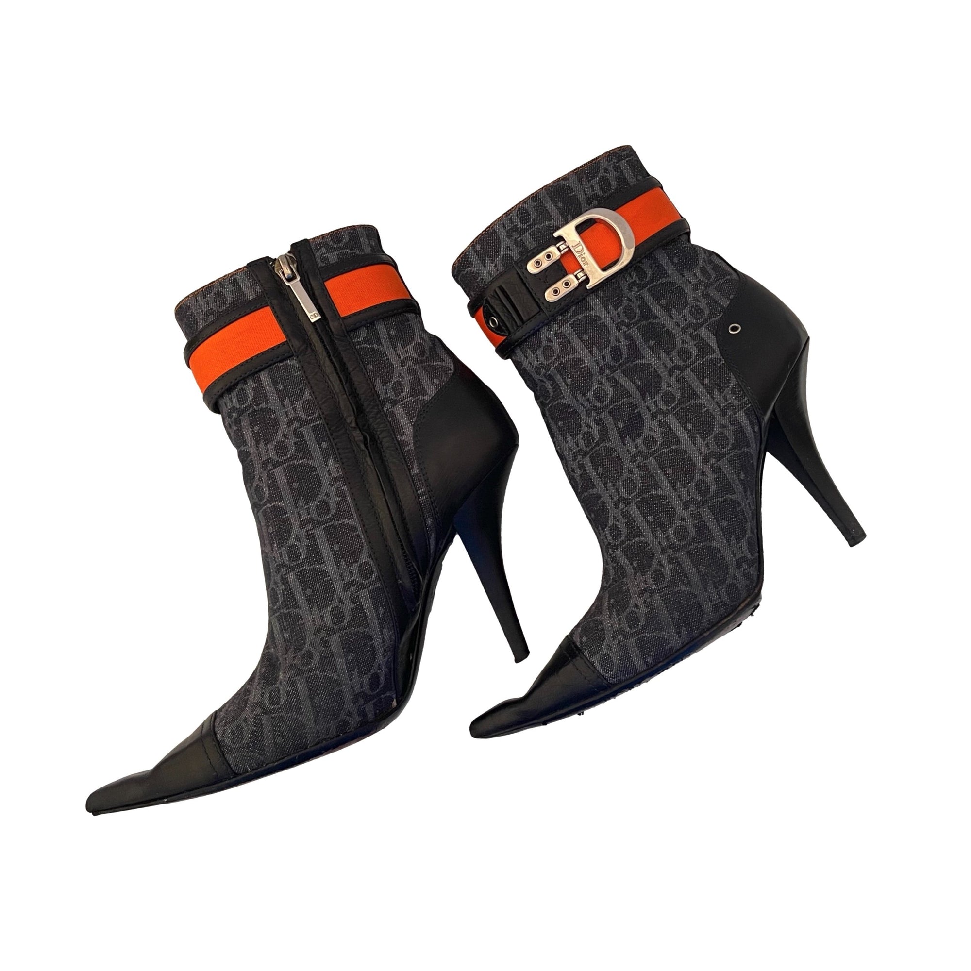 Dior Navy Flight Heeled Boots - Shoes