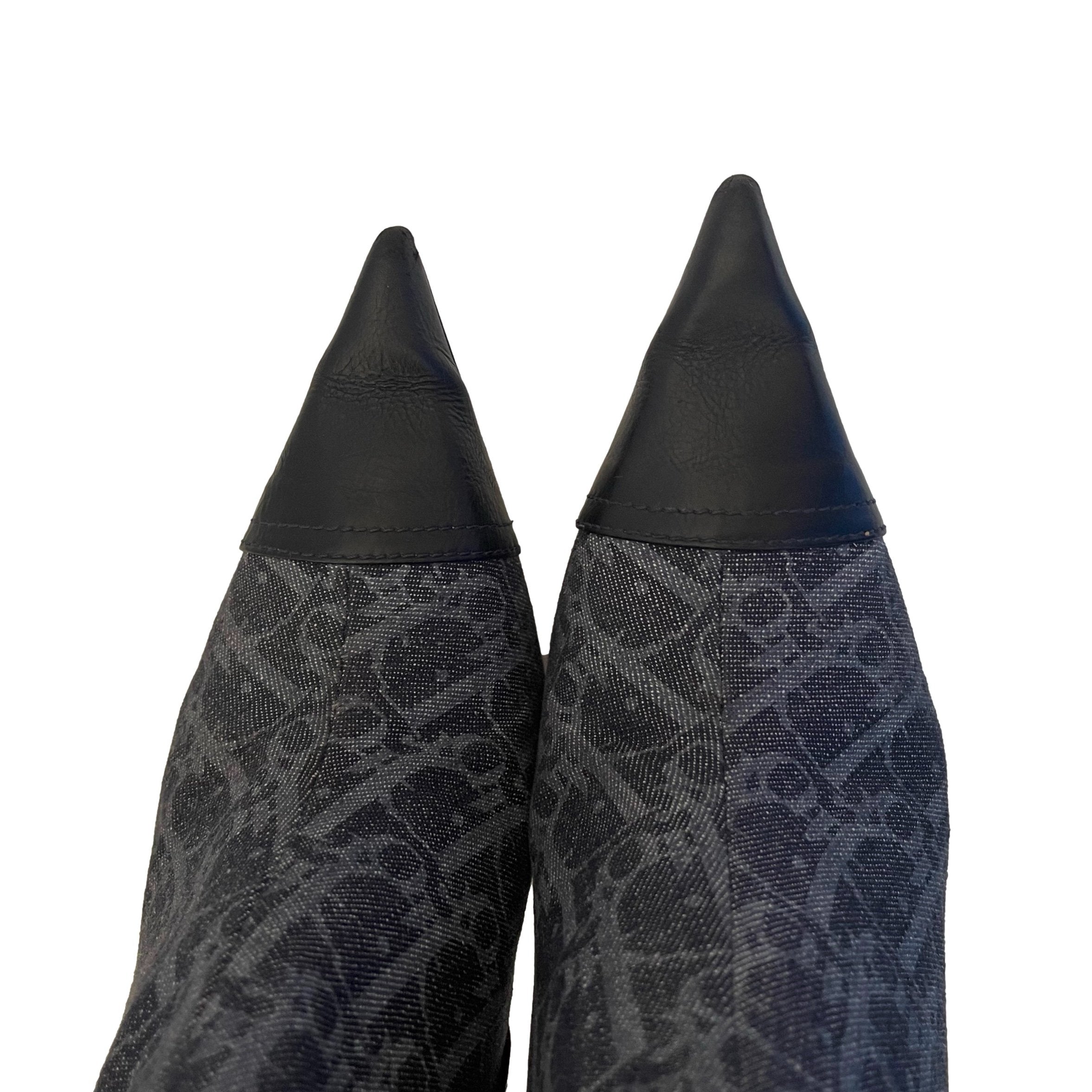 Dior Navy Flight Heeled Boots