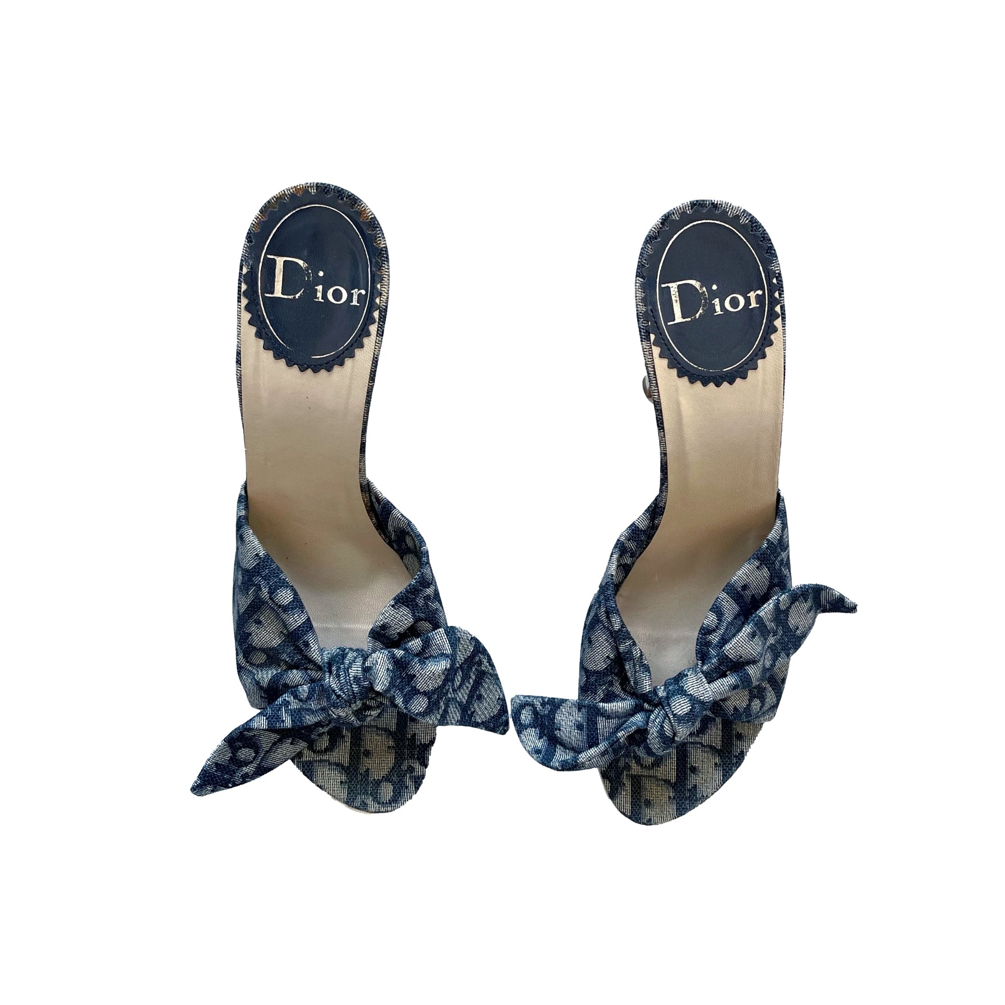 Dior Navy Logo Platform Heels - Shoes