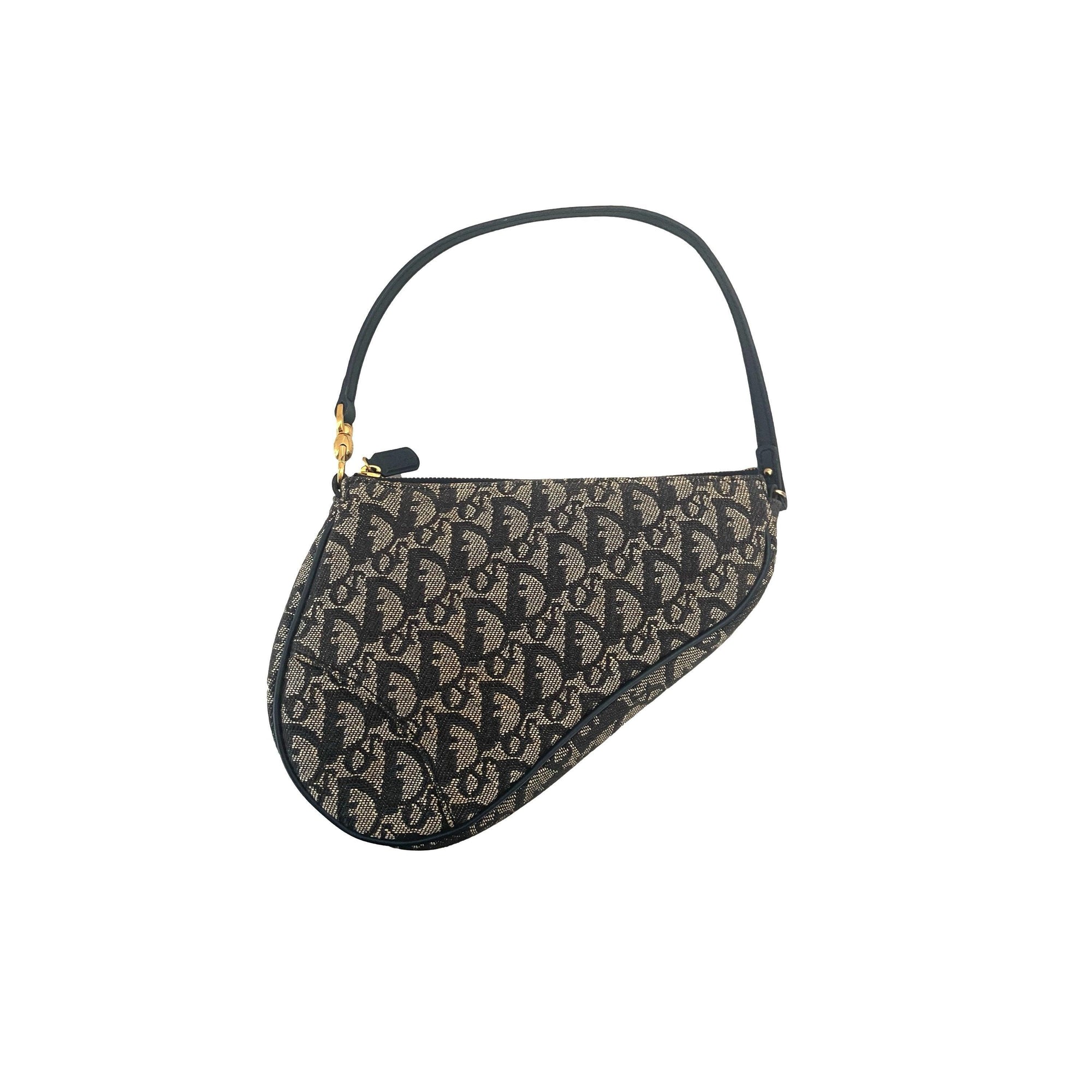 Dior Navy Monogram Mini Saddle - Handbags