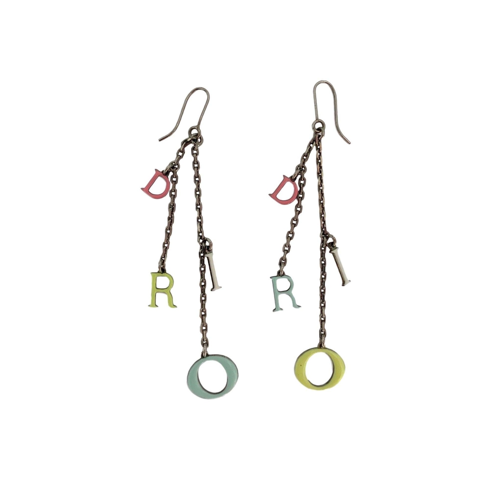 Dior Neon Logo Drop Earrings - Jewelry