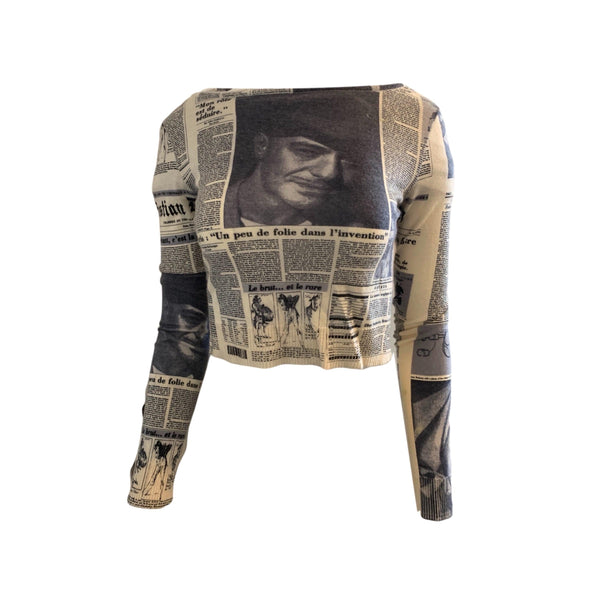 Dior Newspaper Cashmere Crop Sweater - Apparel