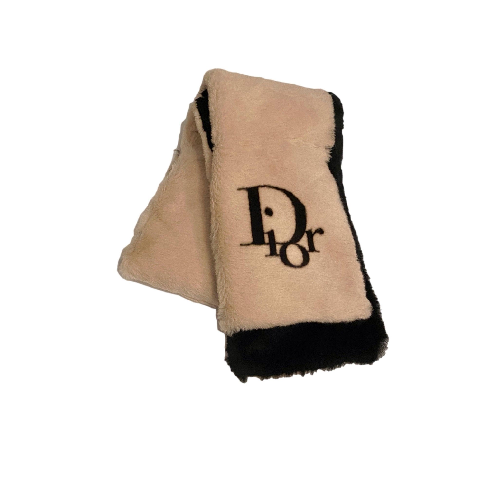Dior Nude Logo Fur Reversible Scarf - Accessories