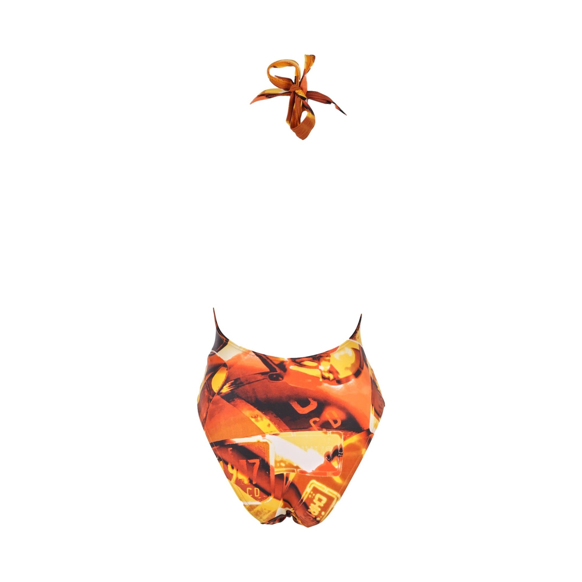 Dior Orange Highway Print One Piece - Swimwear