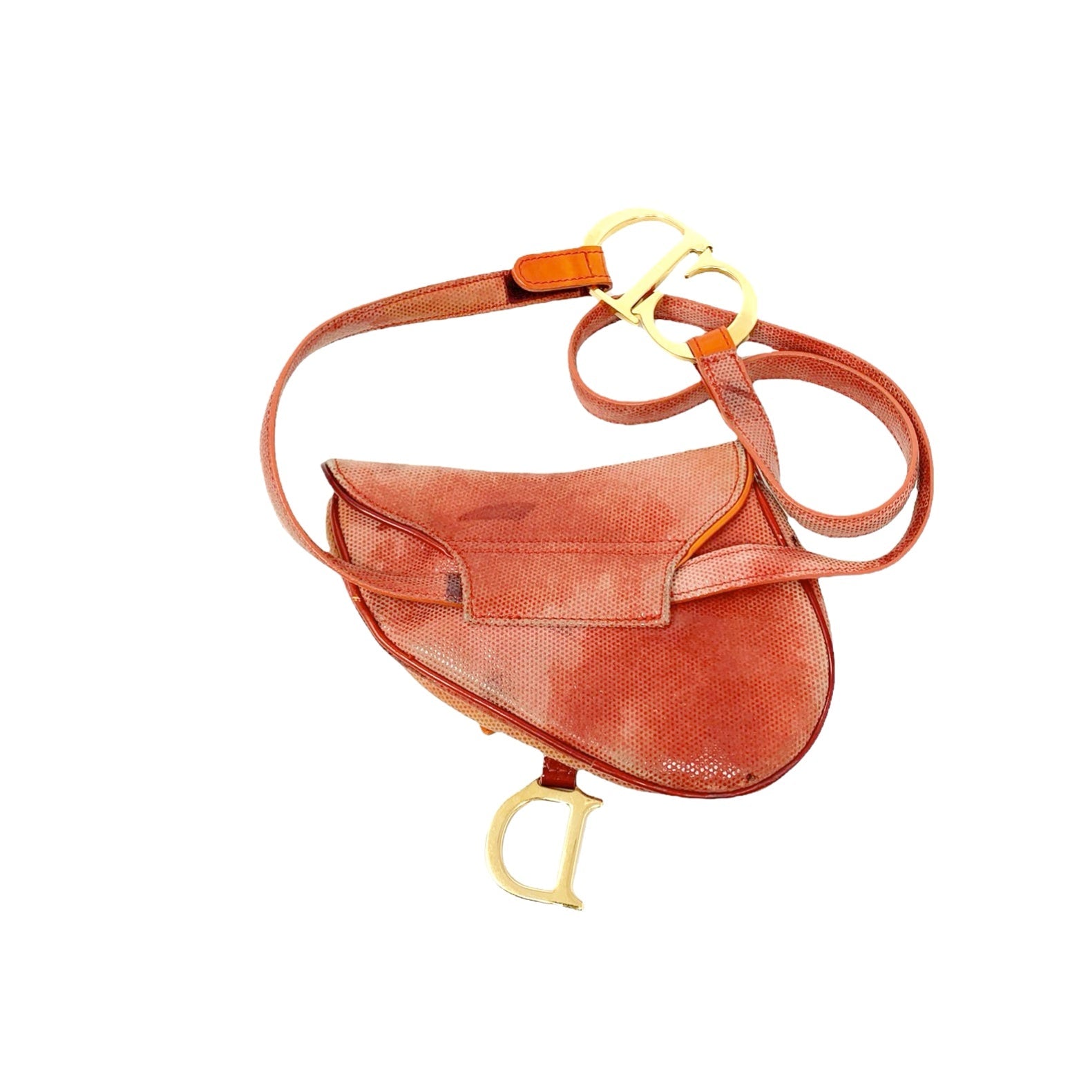 Dior Orange Print Mini Saddle 2way Bag - Handbags