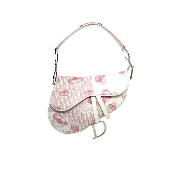 Dior Pink Cherry Blossom Saddle Bag - Handbags