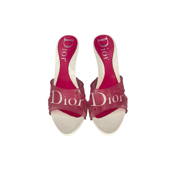 Dior Pink Logo Jelly Heels - Shoes