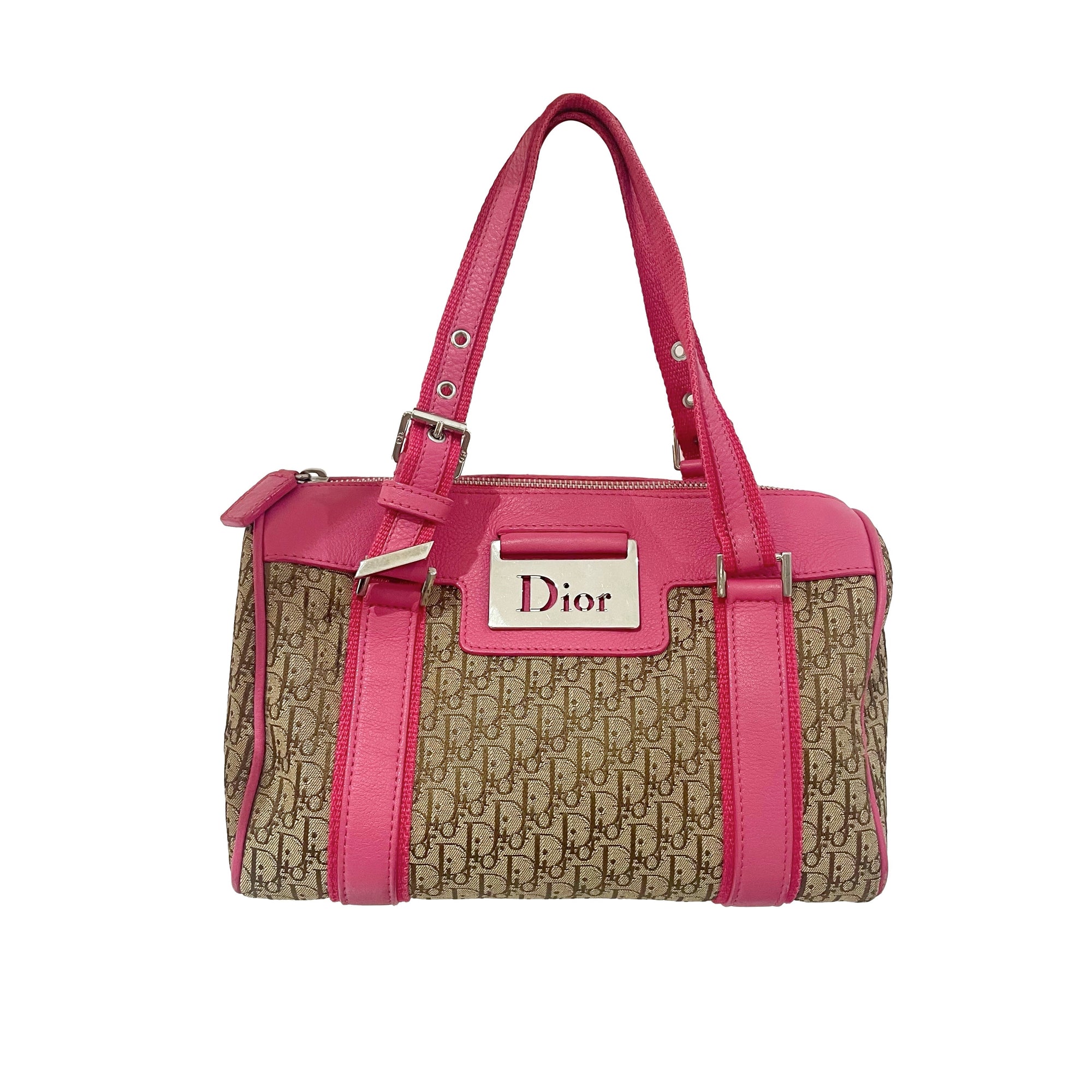 Dior Pink Logo Mini Boston Bag - Handbags