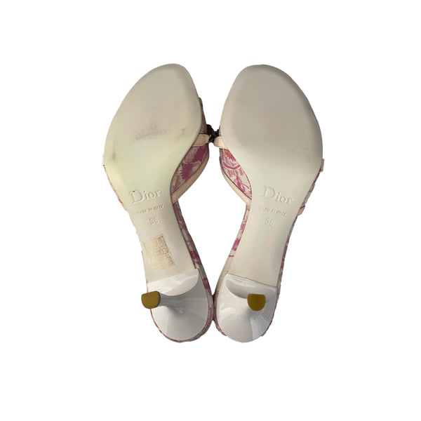 Dior Pink Monogram Blossom Kitten Heels - Shoes