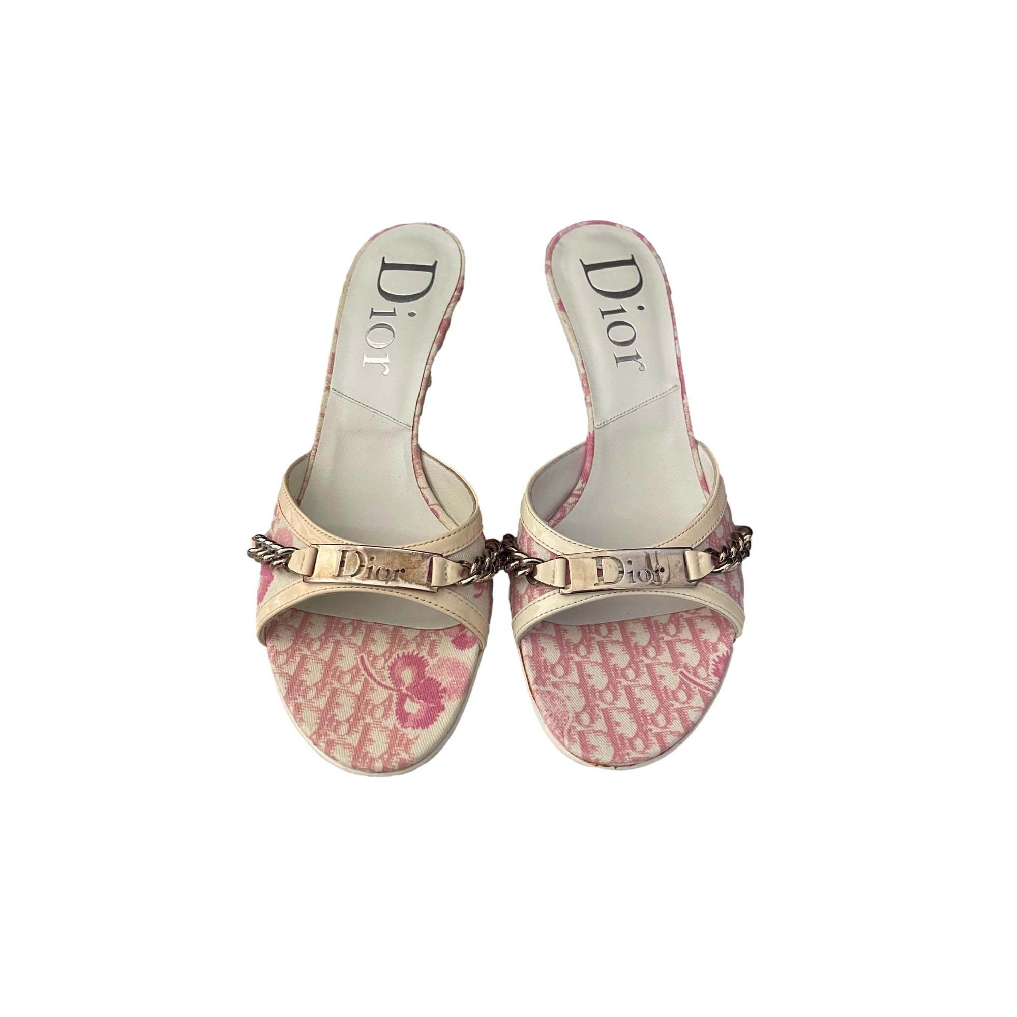 Dior Pink Monogram Blossom Kitten Heels - Shoes