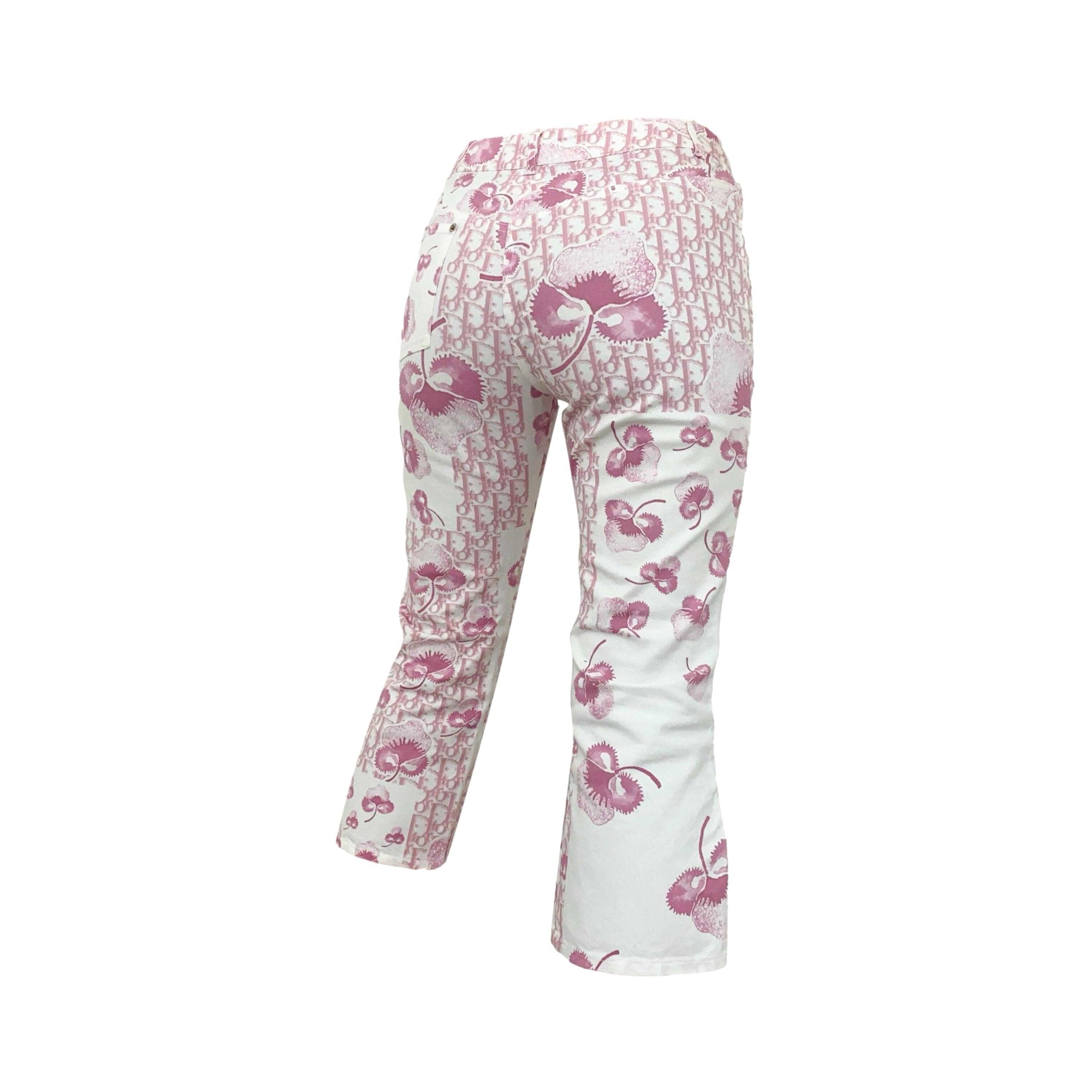 新品 90s VINTAGE DIOR floral printed pants Treasures of NYC - Dior Pink Monogram Floral Capri