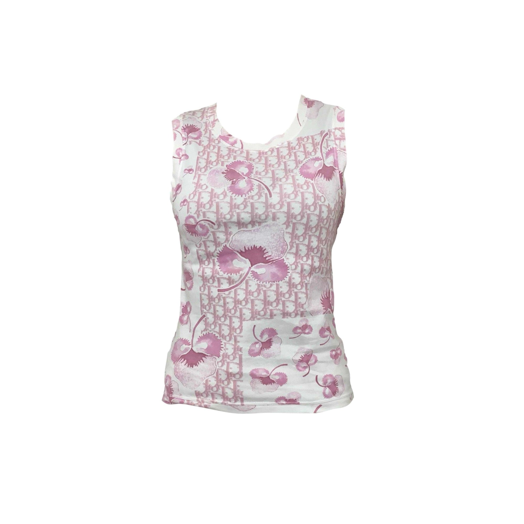 Dior Pink Monogram Floral Tank - Apparel