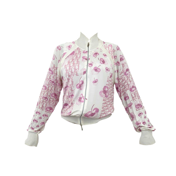 Dior Pink Monogram Floral Zip Up Jacket - Apparel
