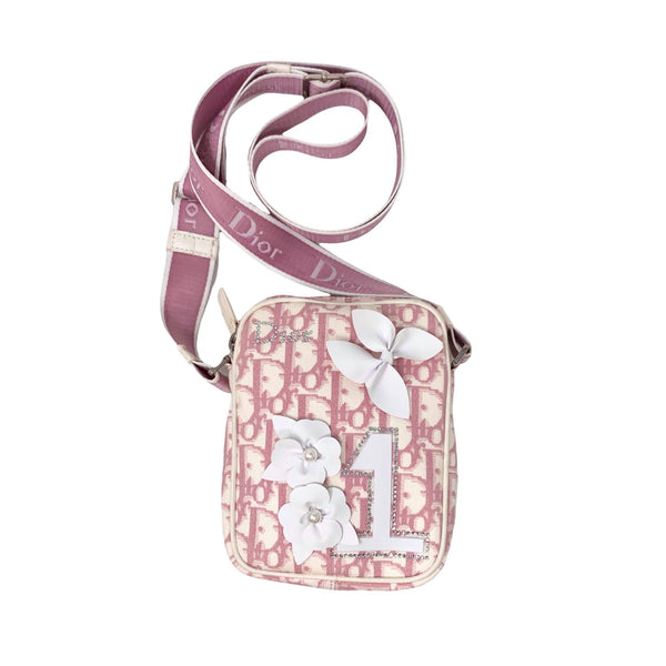 100 Authentic Dior W Receipt amp Card Pink White Cherry Blossom Monogram  Bag Vtg  eBay
