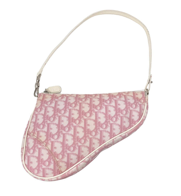 Dior Pink Monogram Mini Saddle Bag - Handbags