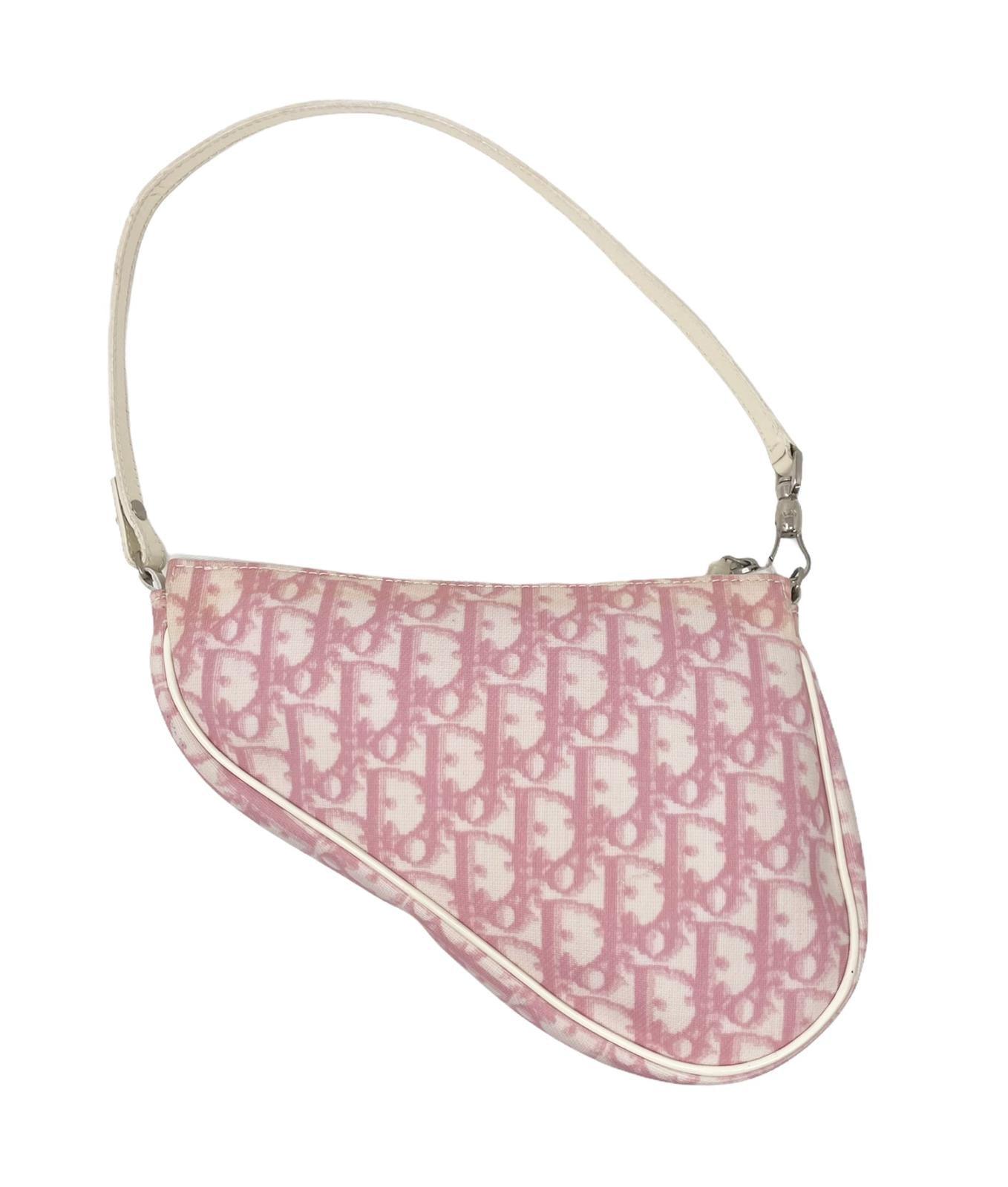 Vintage Dior Pink Monogram Mini Saddle Bag – Treasures of NYC