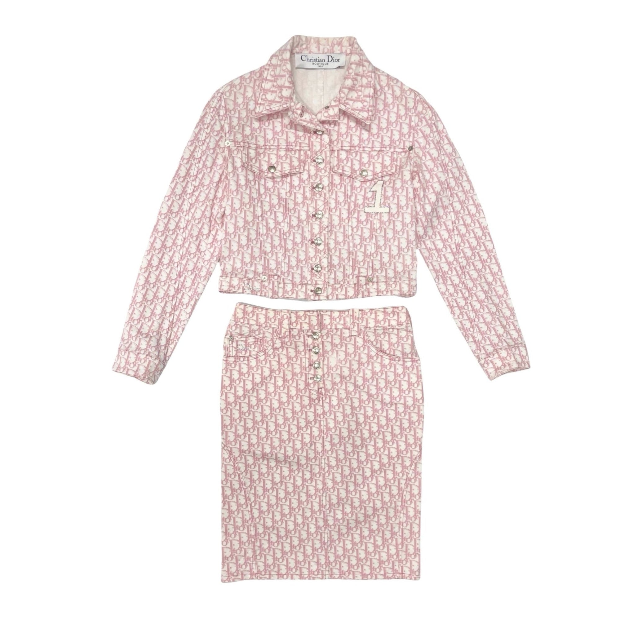 Dior Pink Monogram Rhinestone Set - Apparel