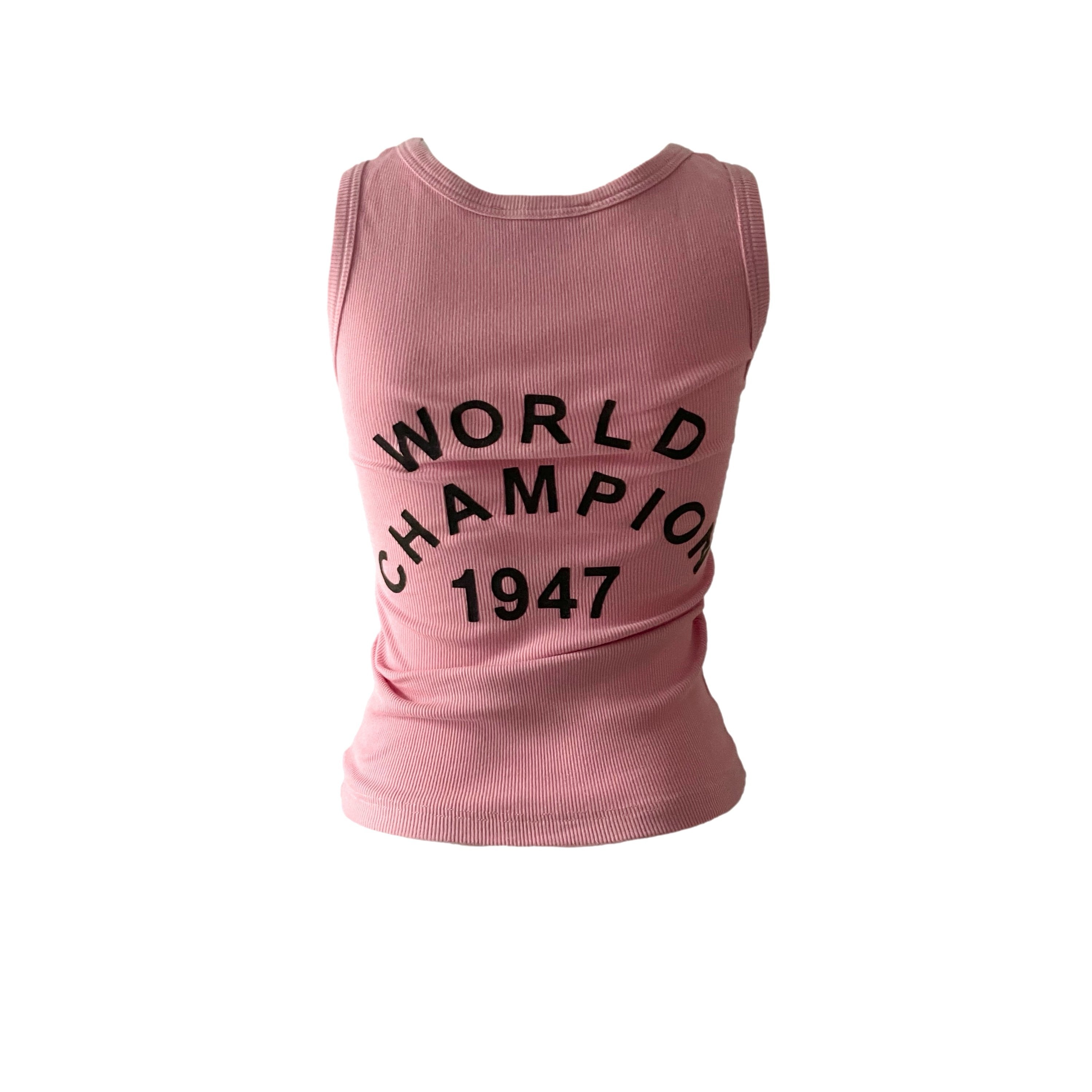 Treasures of NYC - Dior Pink Ribbed Logo Tank Top