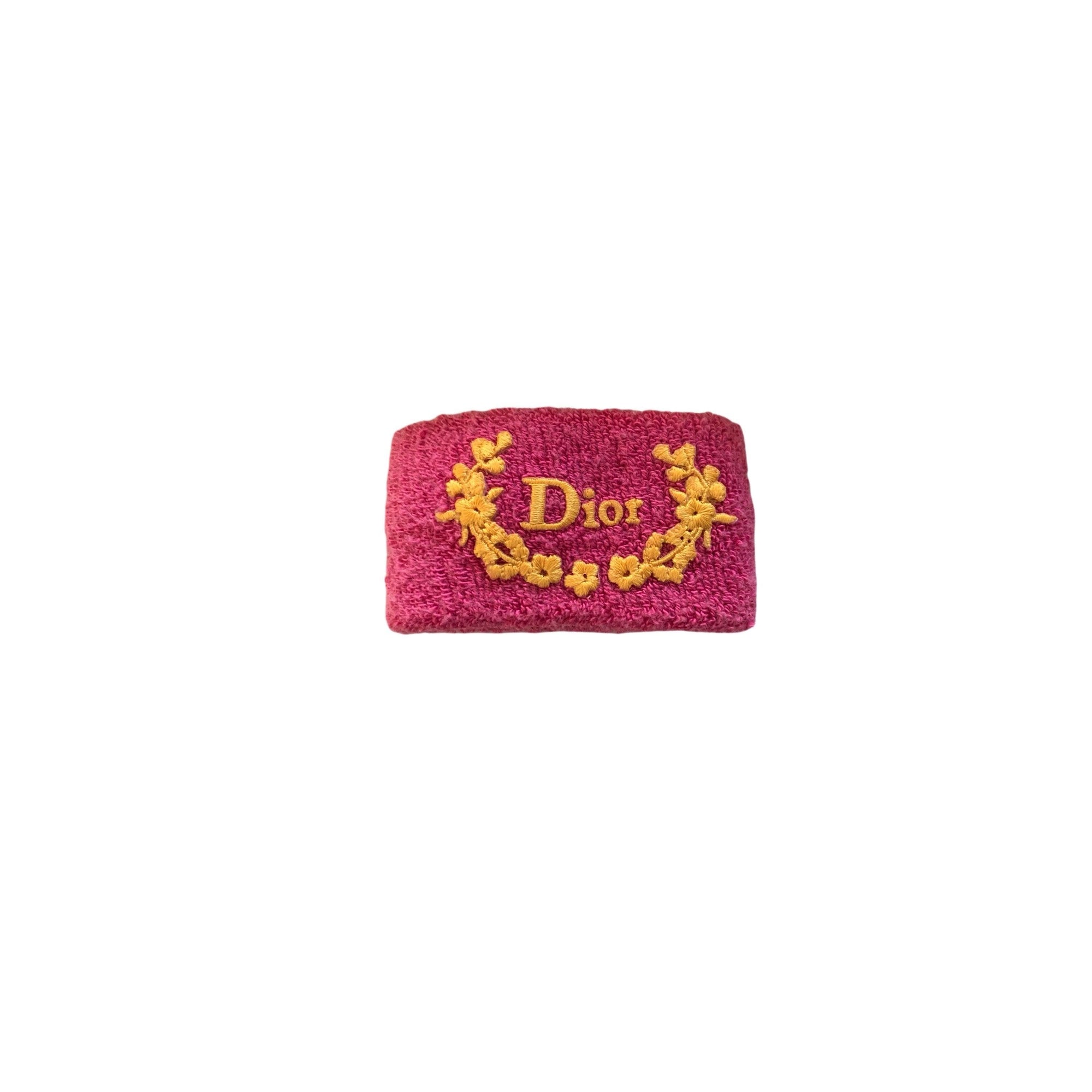 Dior Pink Terry Logo Sweatband - Accessories