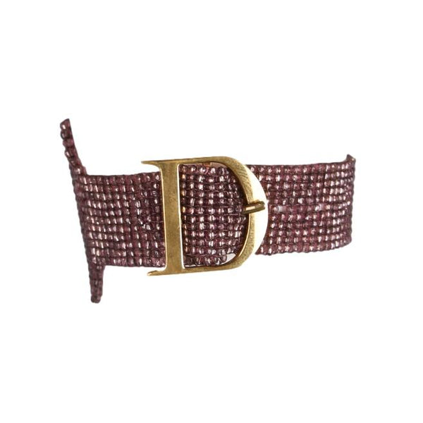 Dior Purple Beaded Logo Bracelet - Jewelry