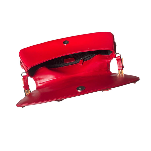 Dior Red Leather Bondage Bag - Handbags